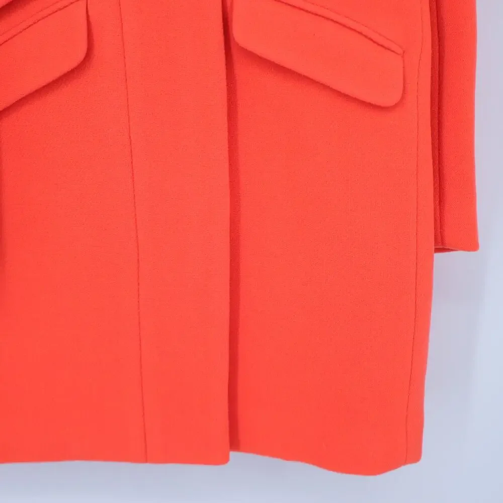 J. CREW Cocoon Coat NWT Italian Stadium Cloth Wool Blend Hunter Orange Women's 2 - Picture 5 of 10